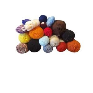 Yarn Lot Skeins Remnants Red Heart Caron Lion Mixed Colors Vintage‎